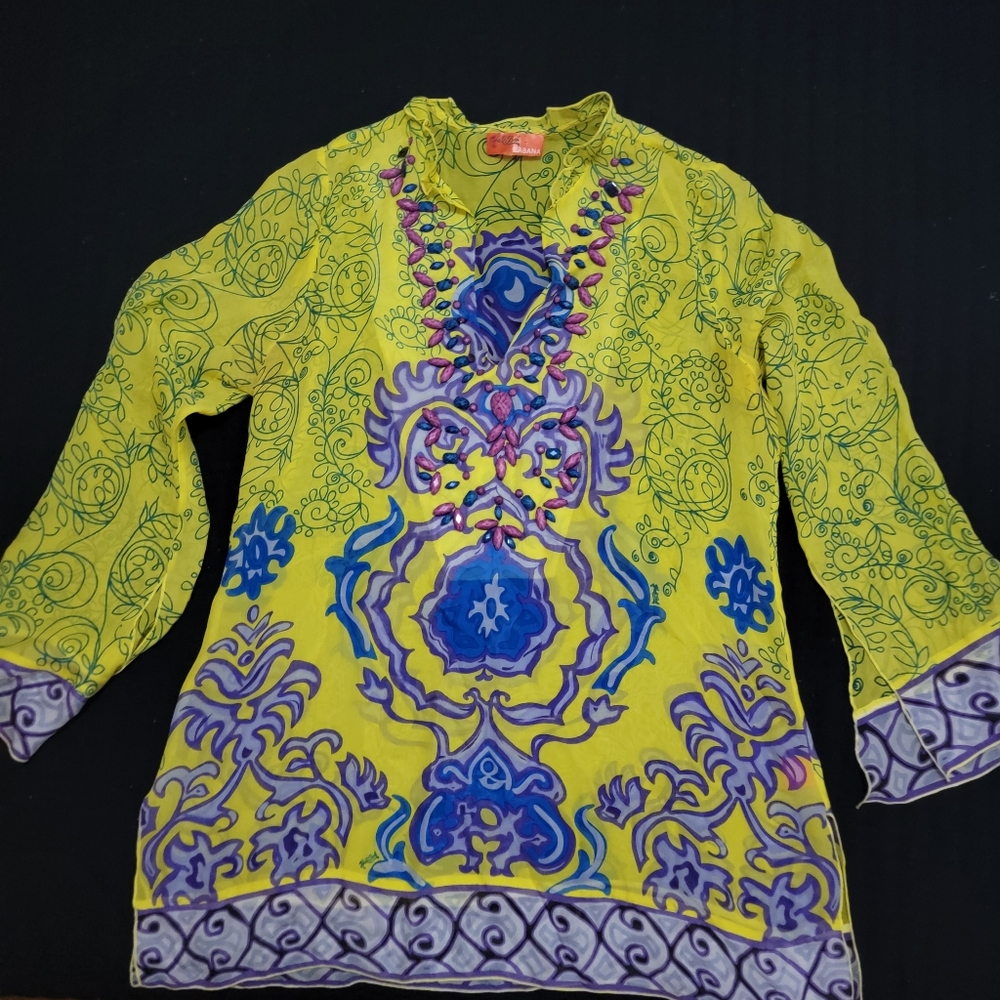 Womens beaded tunic size M